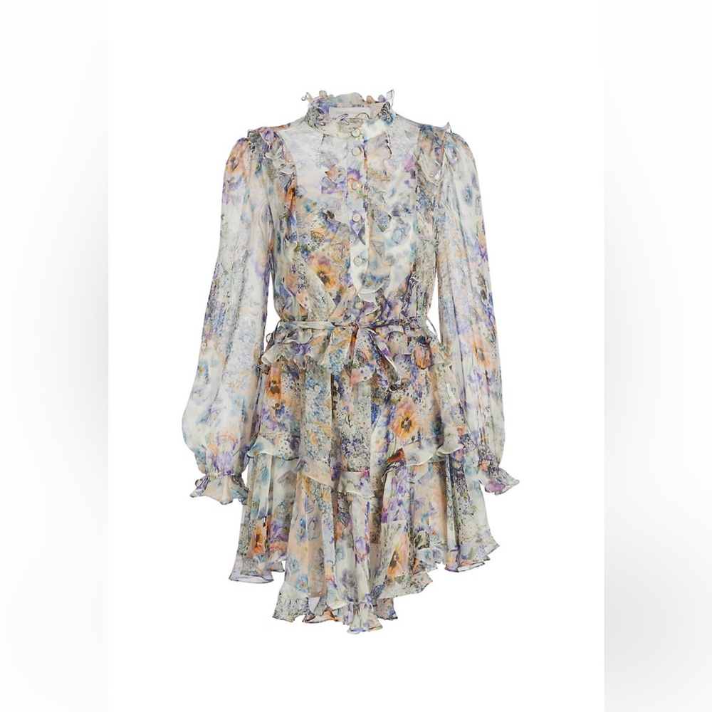 Zimmerman Tama Floral Ruffled Mini Dress